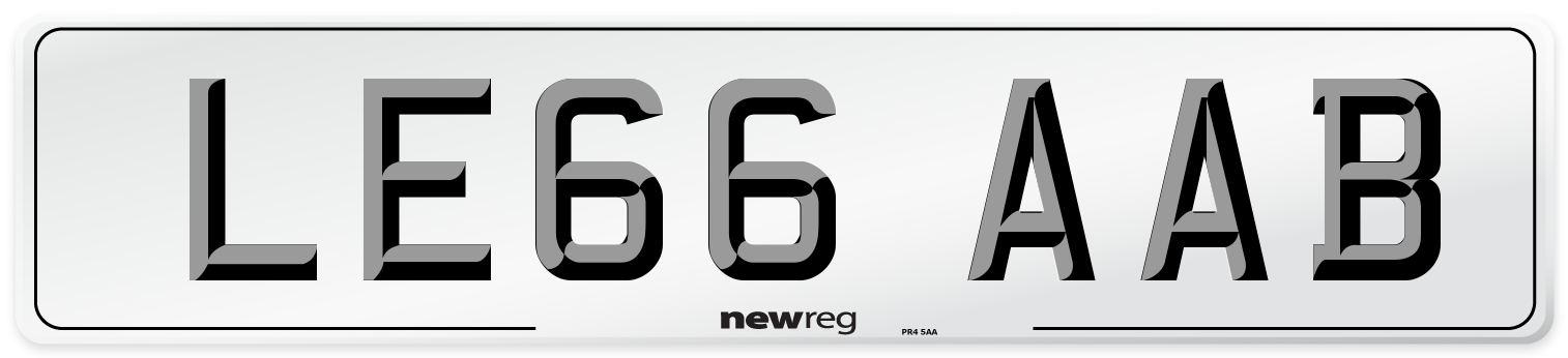 LE66 AAB Number Plate from New Reg
